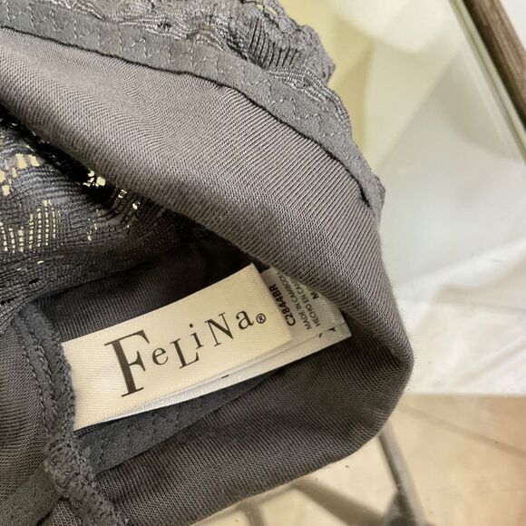 Felina Bra Women's  M Bralette Wireless Unlined Racerback stretchy  Lace Gray - Picture 5 of 10